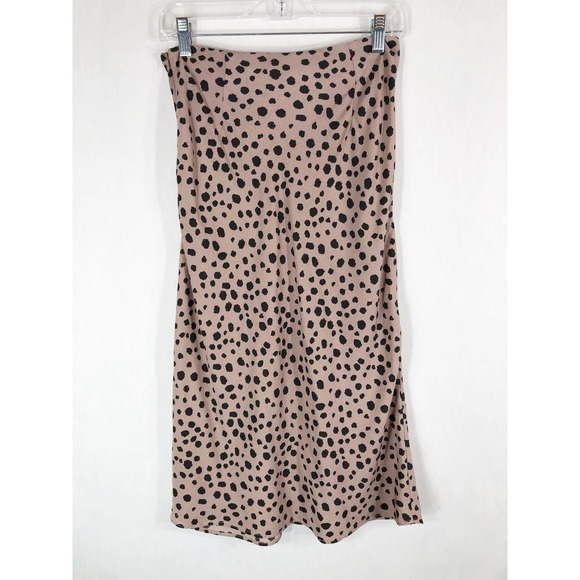 Nasty Gal‎ Size 4 Skirt Cheetah Print Side Zip Midi Chiffon Maeve Black 1300 - Picture 2 of 6